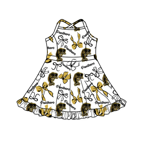 Preorder 5 MOQ Kids Sport Football Team Panthers Bow Matching Clothing