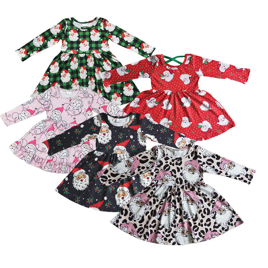Toddler Girls Christmas Santa Long Sleeve Dress