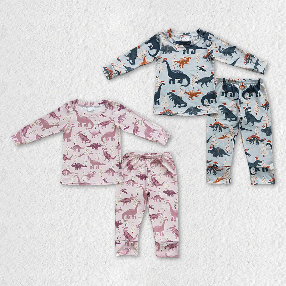 Baby Girls Boys Sibling Dinosaur Long Sleeve Pajama Set