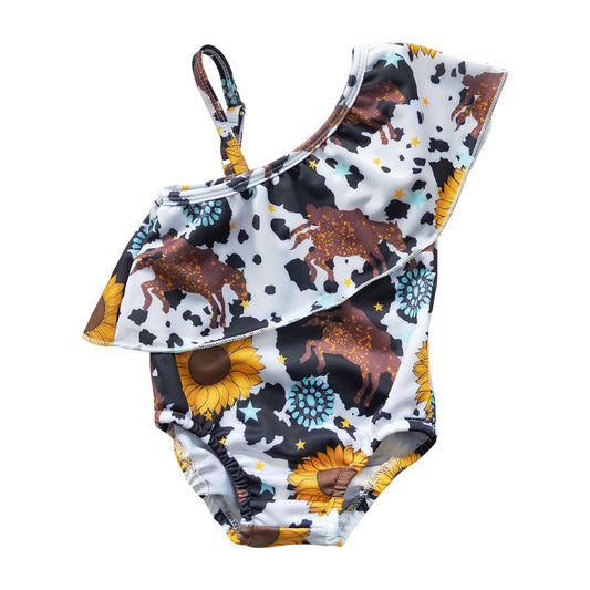 S0045 Girls Western Swimsuit Romper