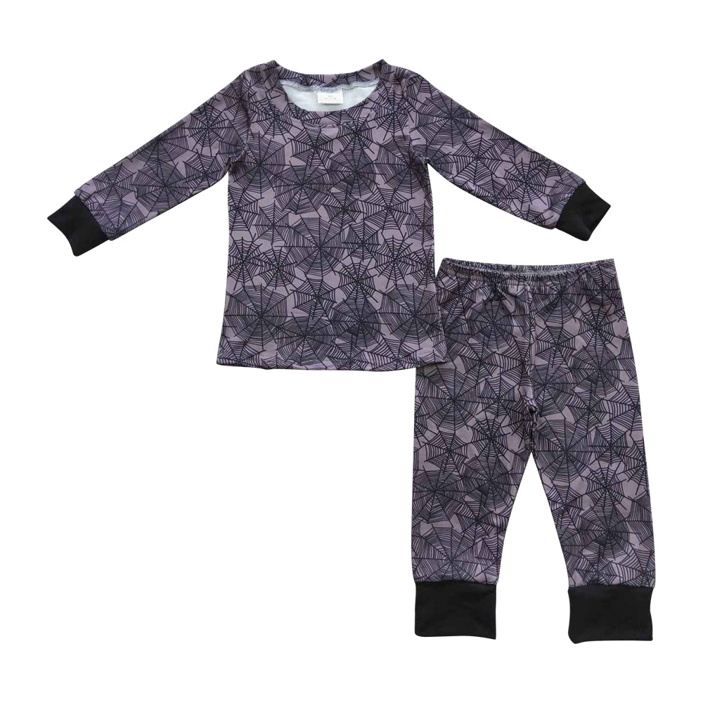 BLP0260 Halloween Spider Web Pajamas Set Kids Boys