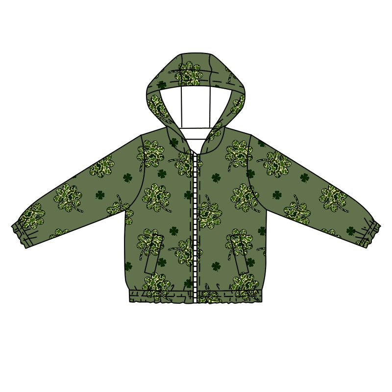 Baby Boys Camo Lucky Zipper Hoodie Top 5 MOQ Preorder