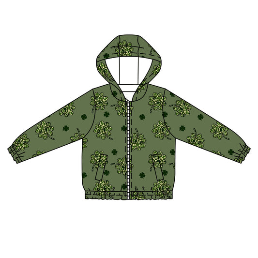 Baby Boys Camo Lucky Zipper Hoodie Top 5 MOQ Preorder