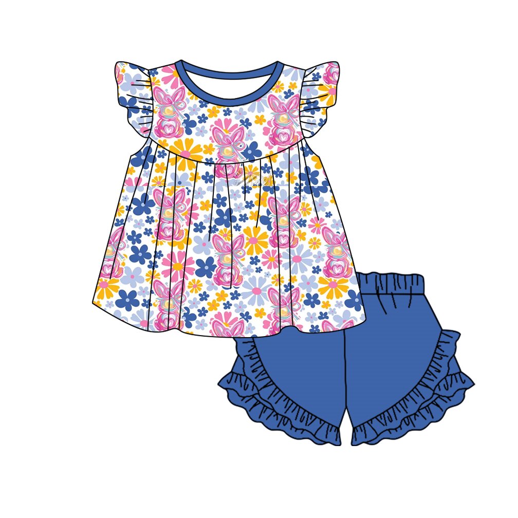 Preorder , 5 MOQ Baby Girls Flowers  Shorts Set