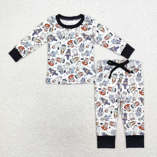 BLP0720 Baby Boys Halloween Cartoon Dog Pajama Set