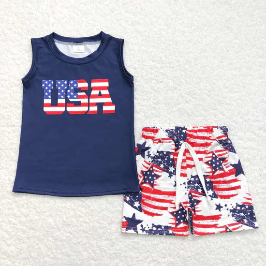 Sibling Baby Boys 4th Of July Shorts Set
