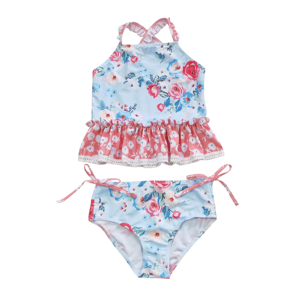 Baby Girls Flower Summer two pieces swimsuits