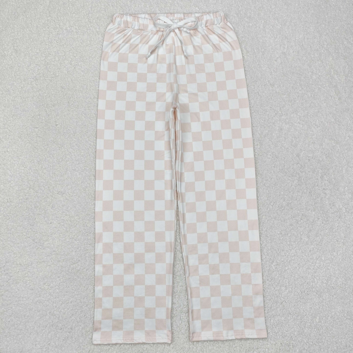 Adult Women Khaki Plaid Print Pants