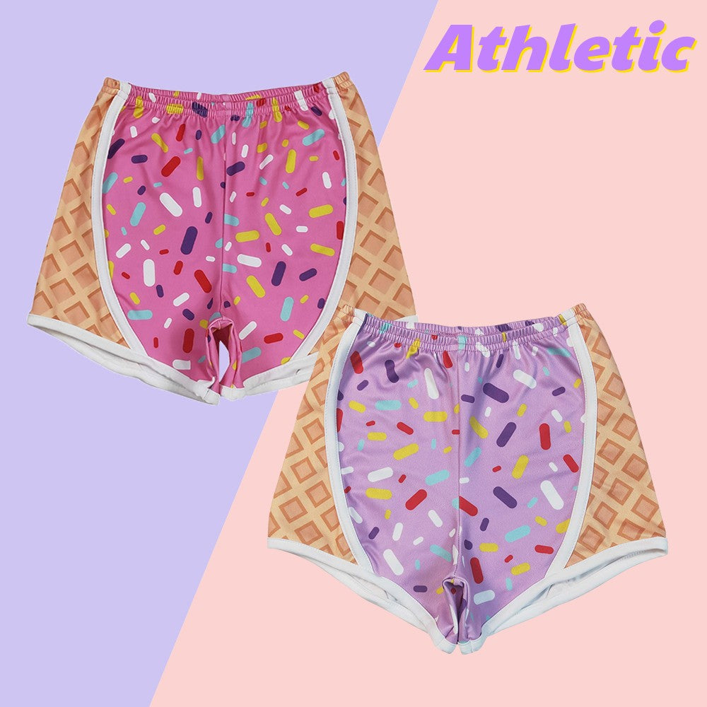 Kids Girls Sibling Athletic Sprinkles Yoga Shorts