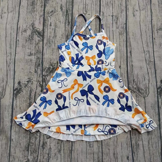 Preorder  5 MOQ，Kids Girls Football Team Houston Astros Active Dress