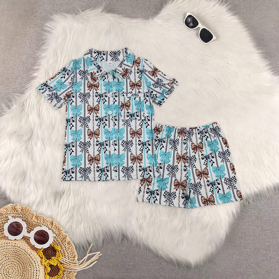 Mommy and Me Westwen Bow Shorts Pajama Set