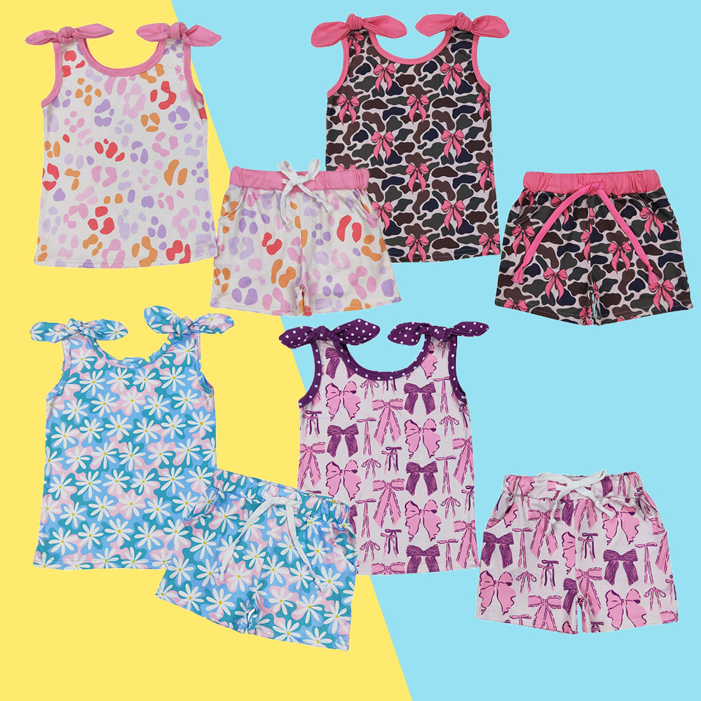 Summer Baby Girls Sibling Bow Tank Top Play Set