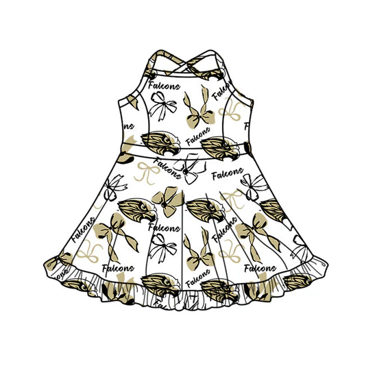 Preorder 5 MOQ Kids Sport Football Team Falcons Bow Matching Clothing