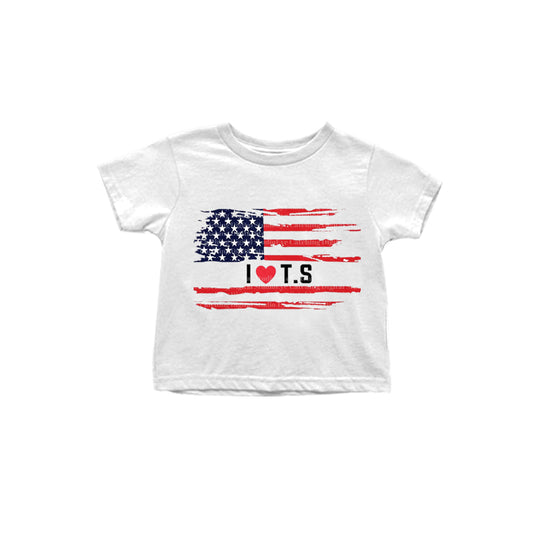 baby girls july 4th I Love TS Short Sleeve Tops Preorder(moq 5)