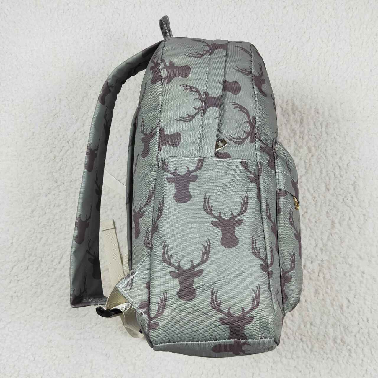 Kids Boys Green Deer Print  Backpack School Bag