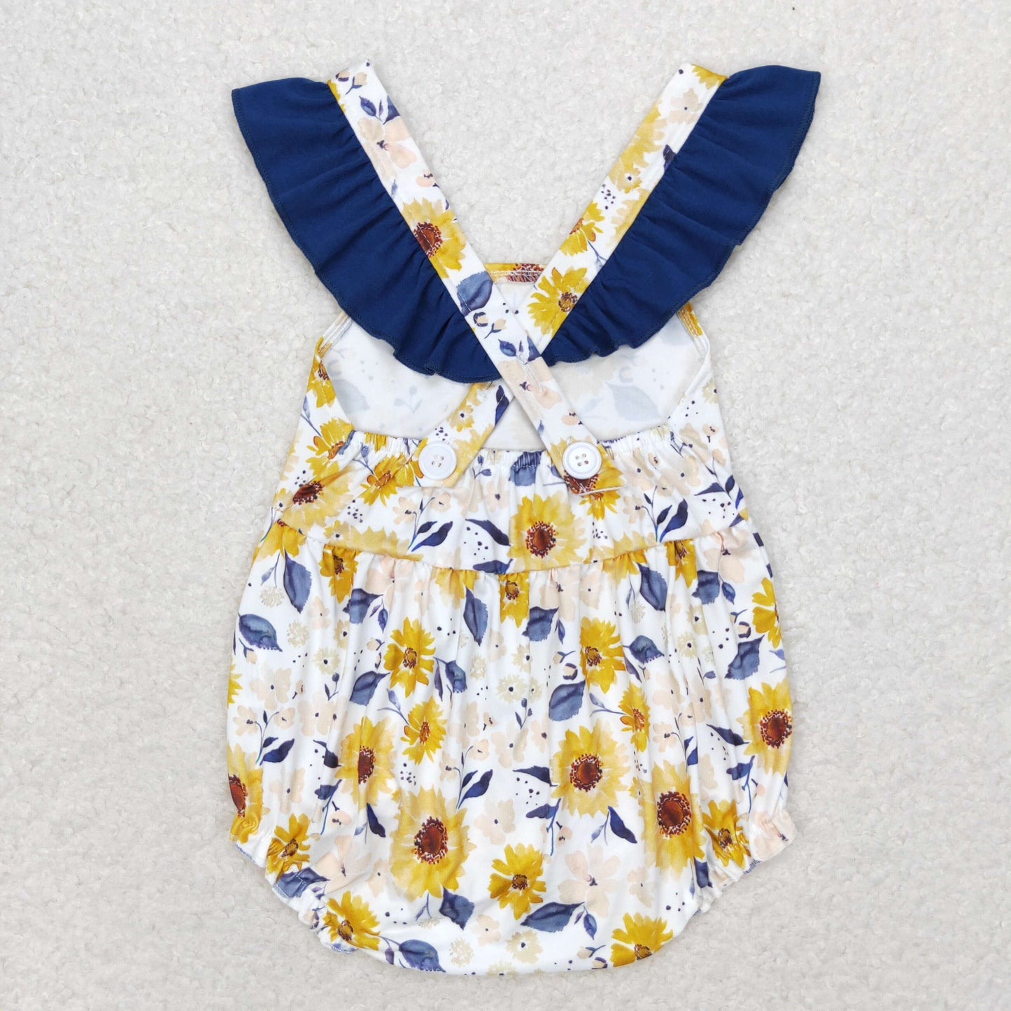 Newborn Baby Sunflower Bubble Romper