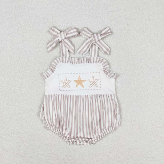 SR1488 Newborn Baby Girls Starfish Bubble Romper