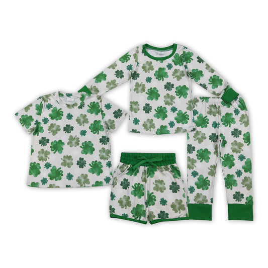 Baby Girls Sibling  St. Patrick's Day Shamrock Pajama Set