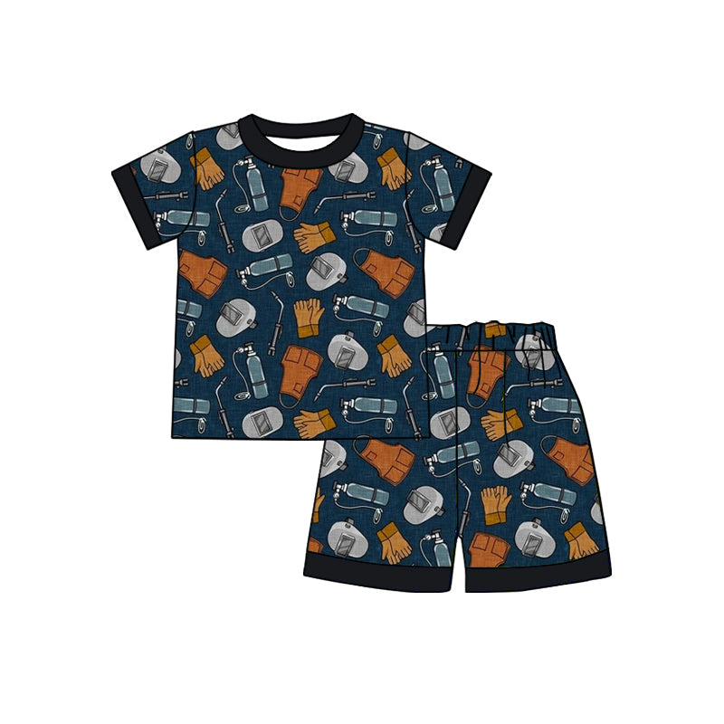 Welder blue short sleeves kids boys pajamas Deadline :17 th 21