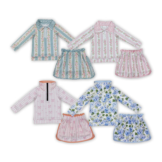 Baby Girls Sibling Floral Pullover Top Skirt Set