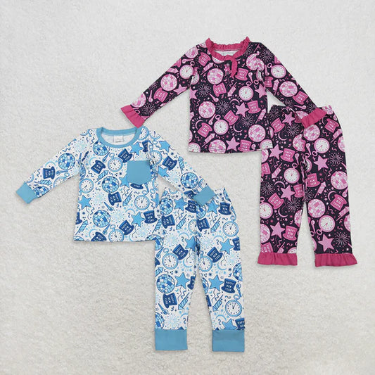 Sibling Baby Long Sleeve Pajama Set Happy New Year