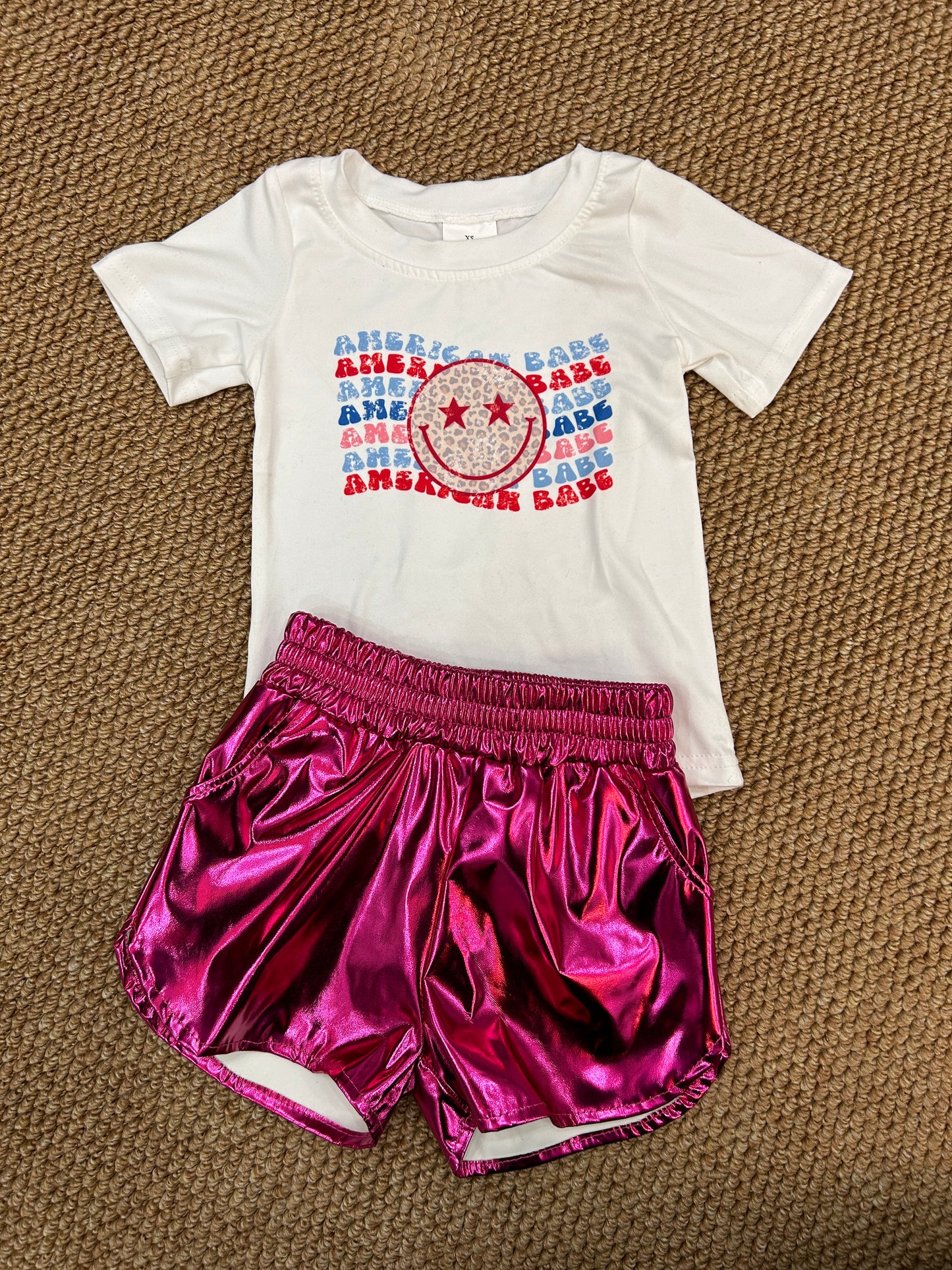 Baby Girls Western Top Leather Shorts Set