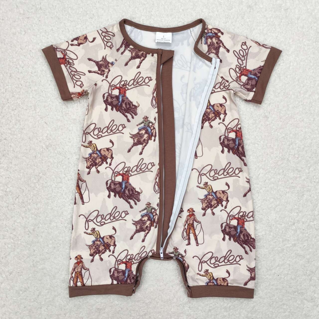 Baby Boys Rodeo Cowboy Zipper Romper