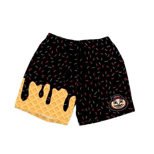 Preorder 5 MOQ Baby Boys Ice Cream Black Color Shorts Sport Team