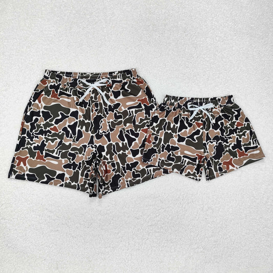 Family Men Baby Boys Dark Brown Camo Trunks Bottoms Swimsuits