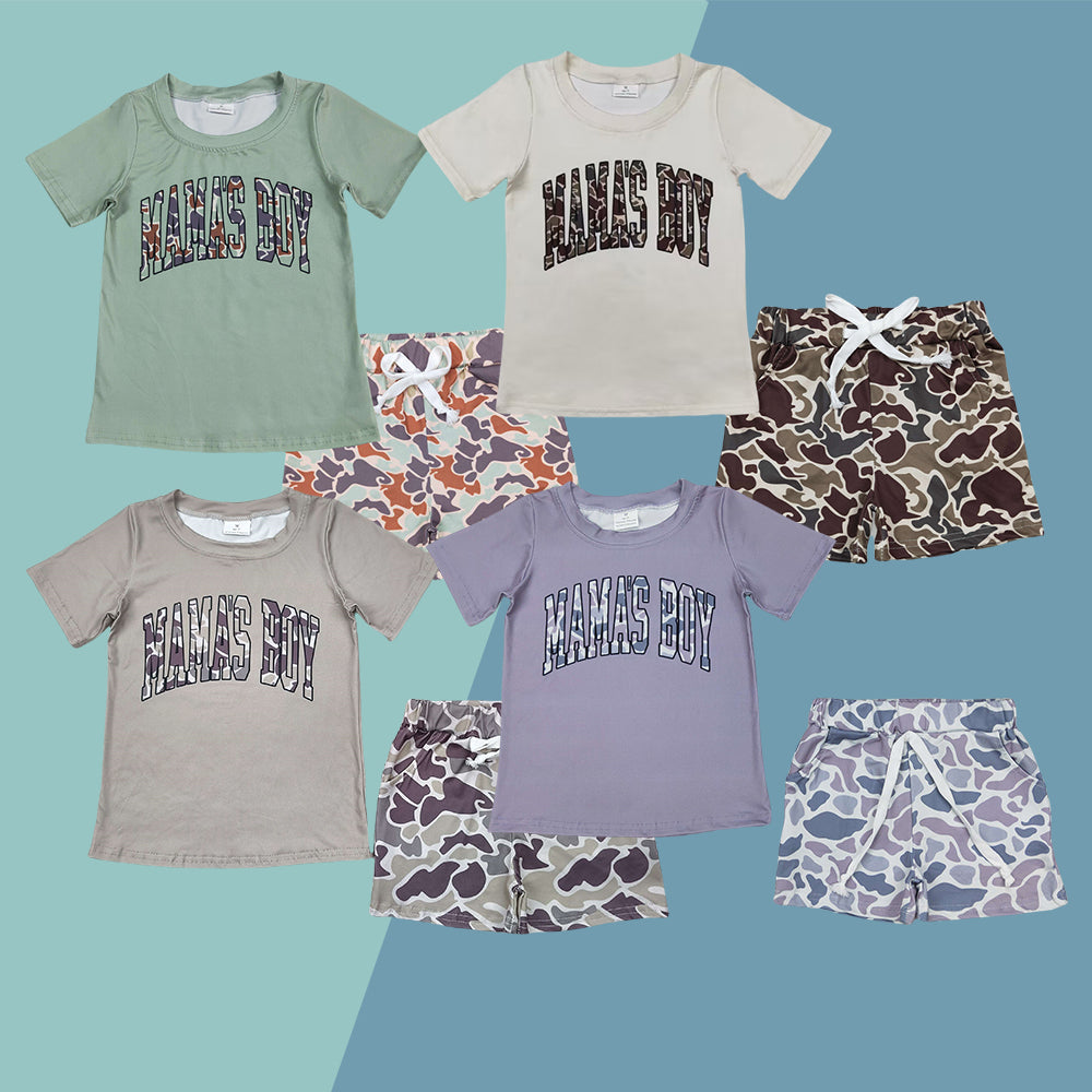 Camo Mama's Boys Sibling Summer Shorts Set