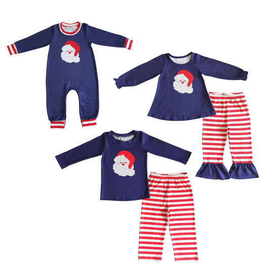 Baby Sibling Christmas Santa Red Striped Matching Clothes