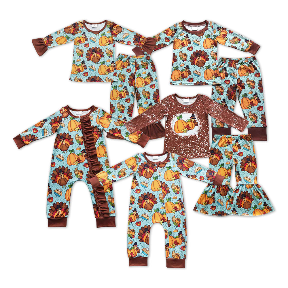 Sibling Baby Thanksgiving Party Turkey Pie Clothing