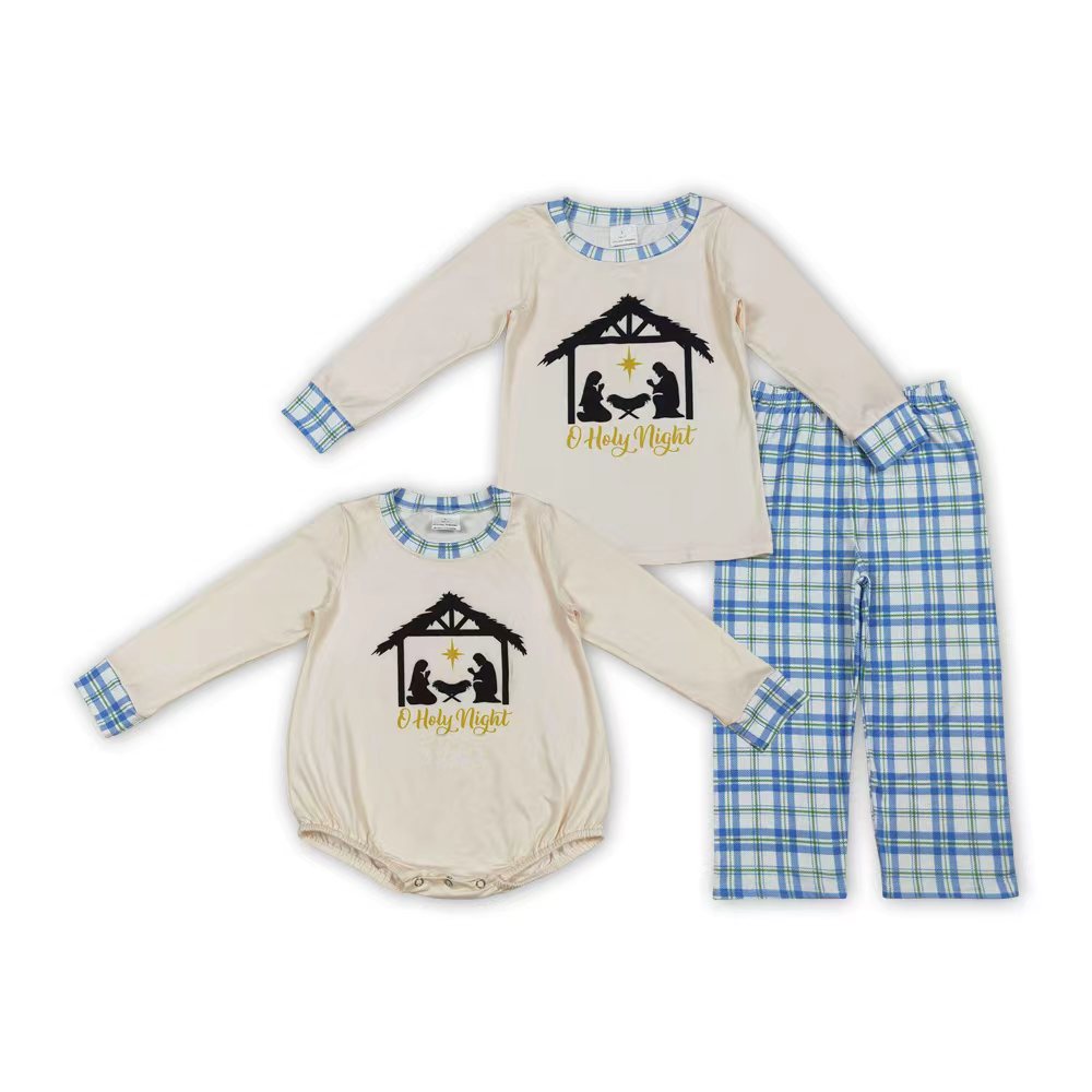 O Holy NigBaby Boys Sibling Outfit /Romper