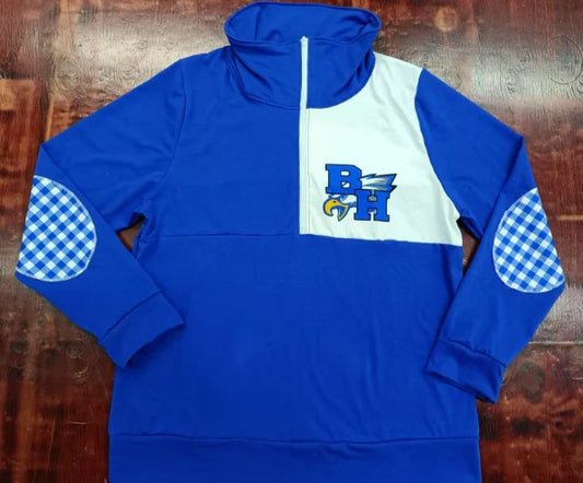 Preorder 5 MOQ Baby Girls and Boys Sport Team Blue BH Eagles Long Sleeve Pullover Top