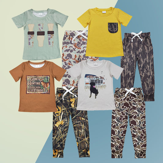 Hunting Season Toddler Boys Sibling Camo Pants Outfit