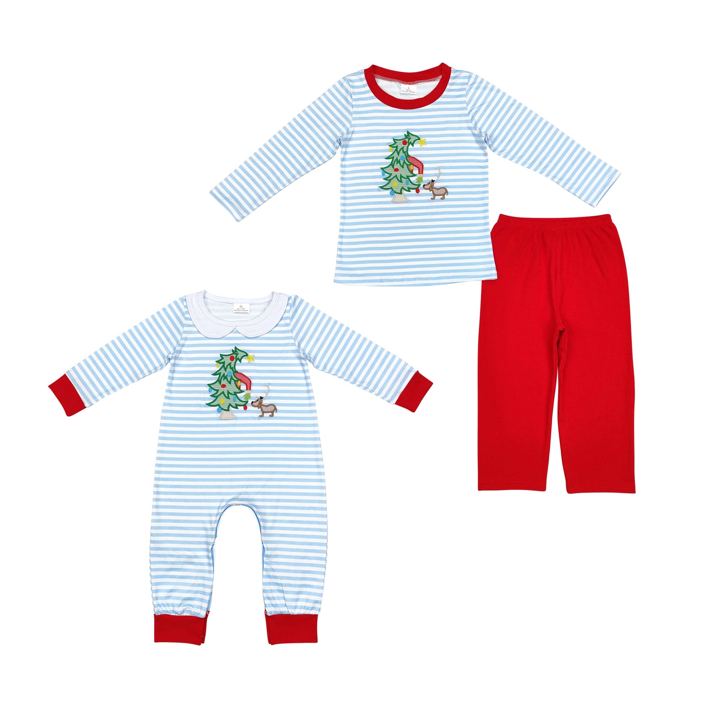 Baby Boys Sibling Brother Football Bamboo Pajama Set and Romper