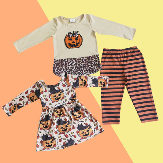 Kids girls halloween pumpkin outfit and dress $5.5