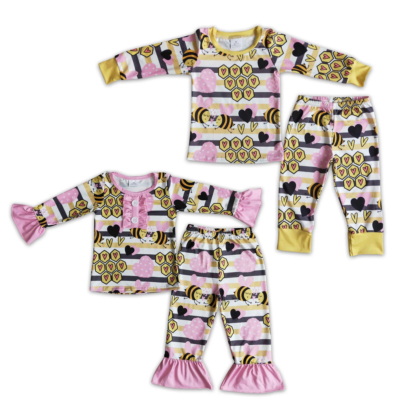 Sibling Girls Boys Valentine's Day Bee Pajama Set ON Sale