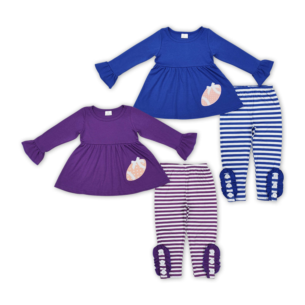 Sibling  Girls Sister Football Tunic Top Striped Leggings Set