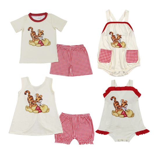 Baby Sibling Cartoon Tiger Bear Set & Romper