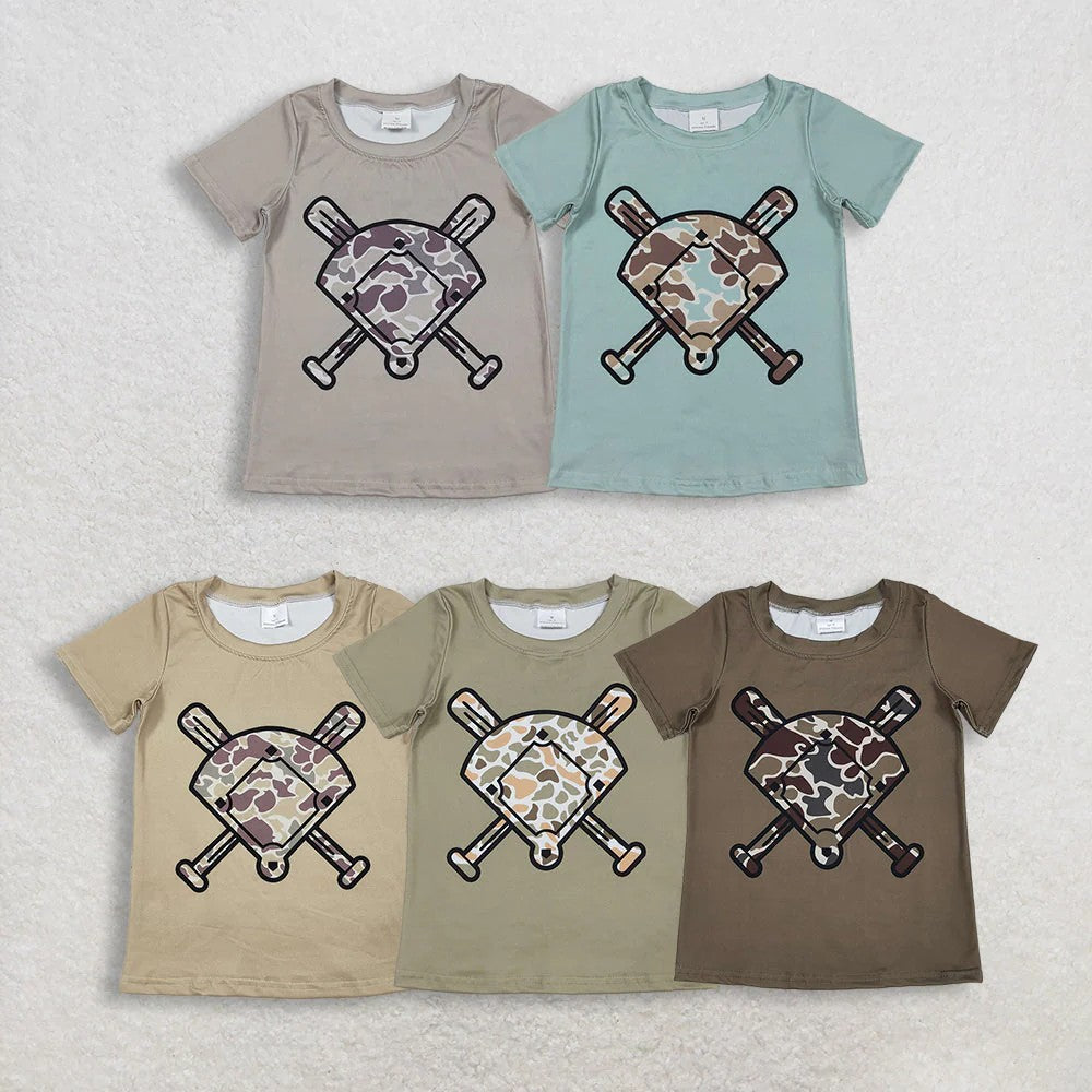 Sibling Baby Boys Baseball Camo Short Sleeve T-shirt Top