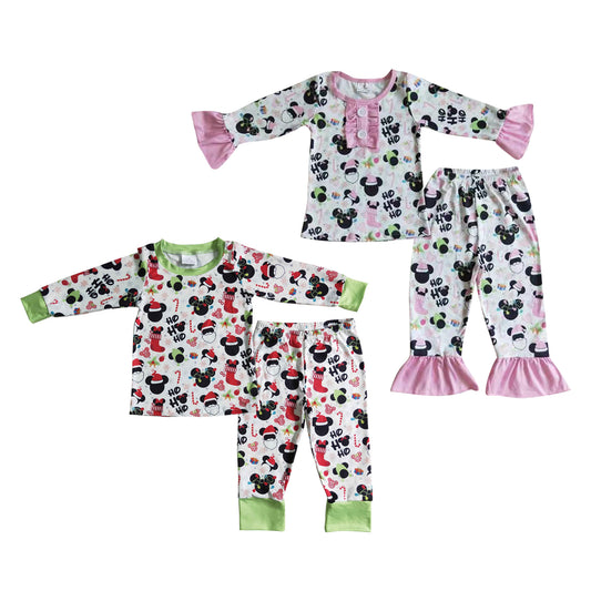 Baby Sibling Girls Boys Christmas Cartoon Mouse Pajama Set