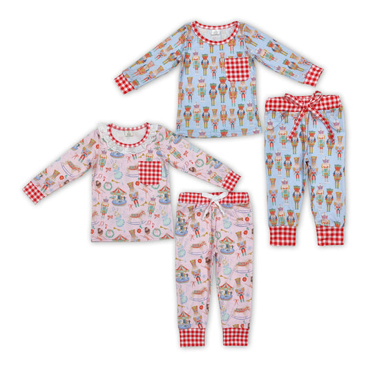 Baby Boys Girls Sibling  Christmas Nutcracker Pajama Set