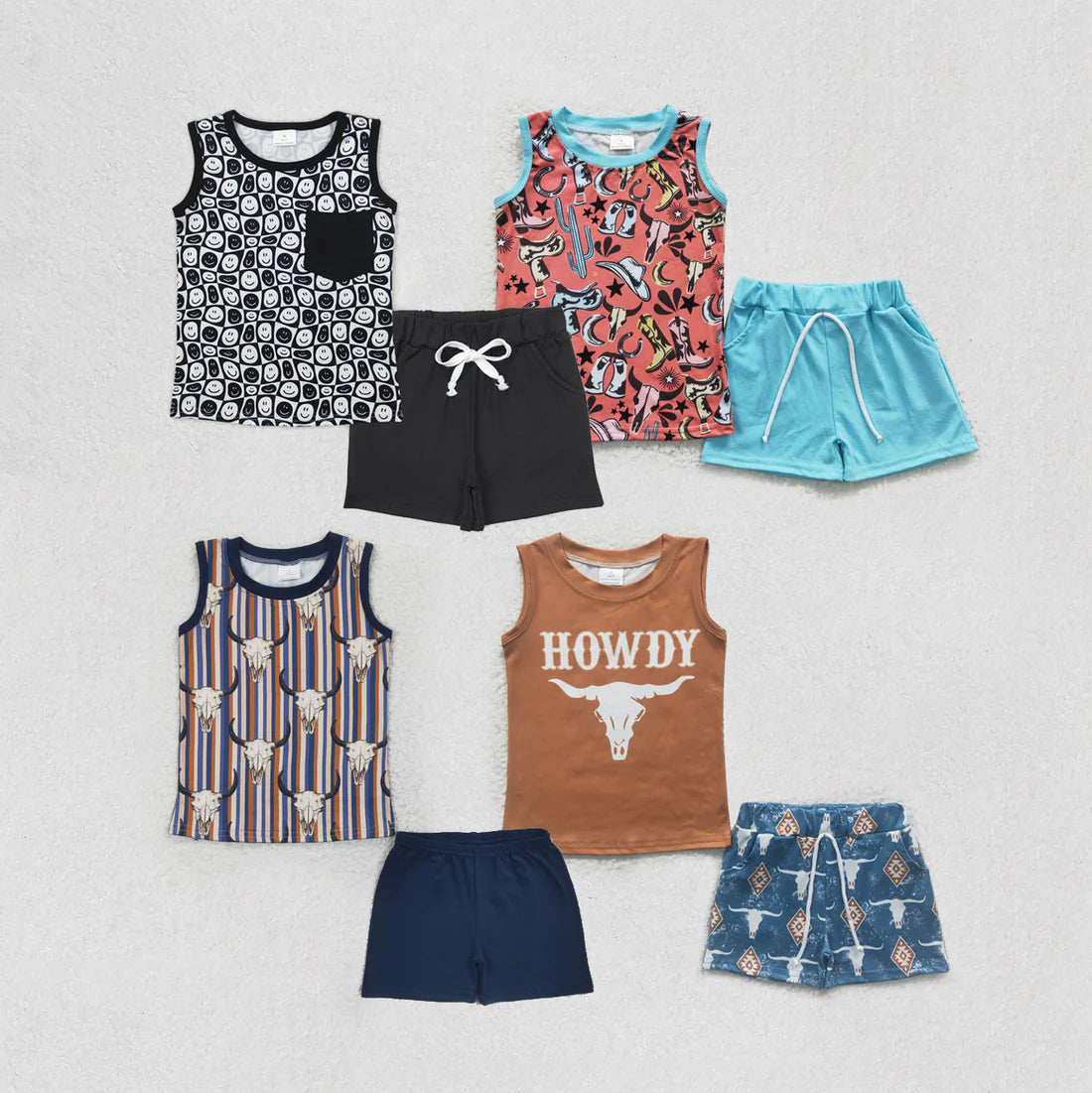 Sibling Baby Boys Sleeveless Top Shorts Set