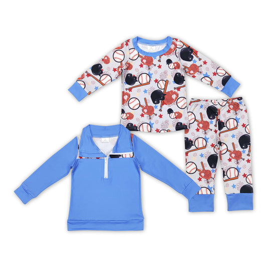 Baby Boys Brother Baseball Pajama Set and Pullover Top