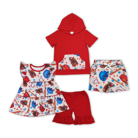 Summer Kids Sibling Baseball  Girls and Boys Outfit