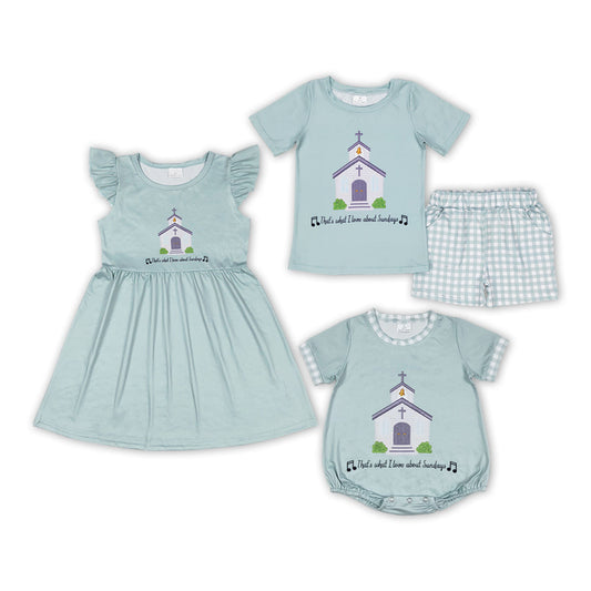 Summer Baby Sibling Sunday Church Dress Outfit Romper