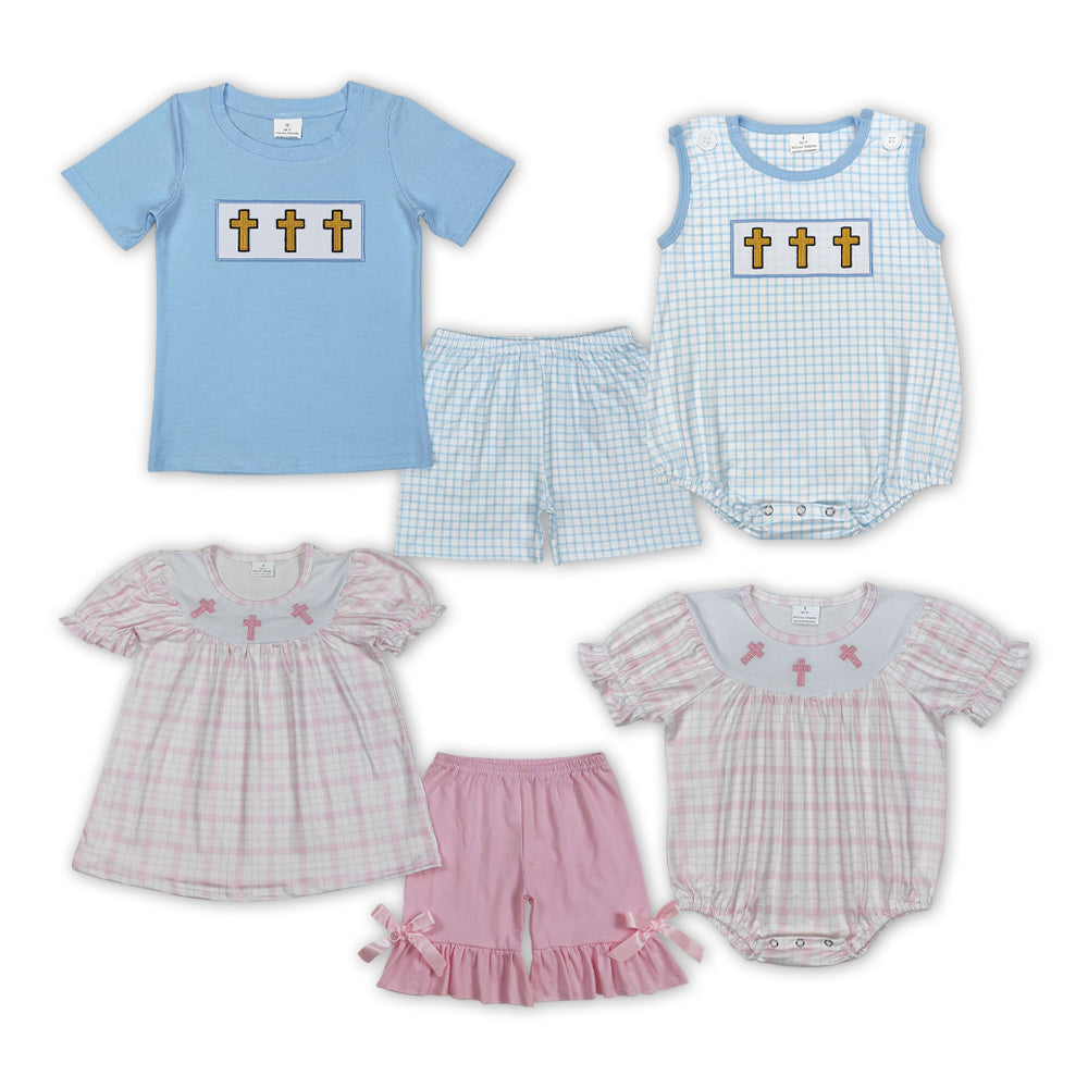 Sibling Baby Girls Boys Easter Cross Clothes