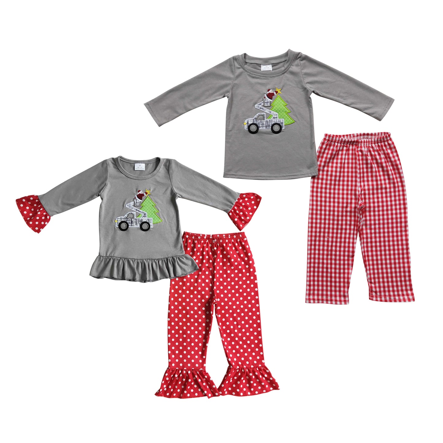 Baby Sibling Girls Boys Christmas Tree Pants Set