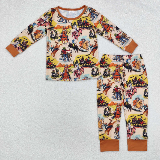 Kids Boys Western Long Sleeve Pajama Set